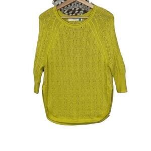 Sparrow by Anthropologie womens yellow crewneck sweater size xsmall